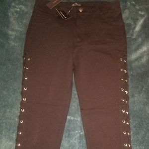 Lace up black pants